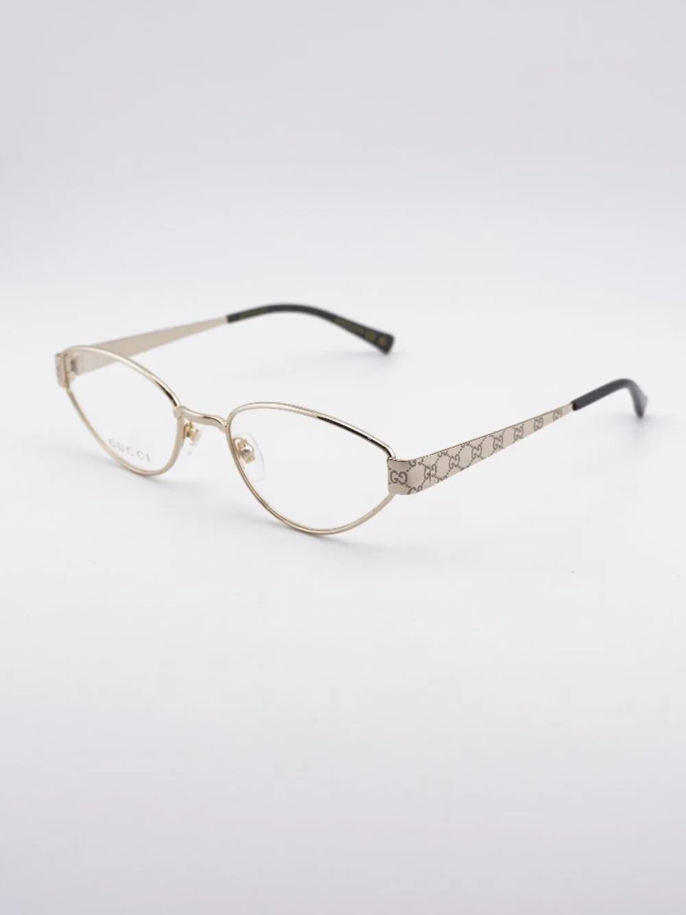 Gucci GG1853O 001 Eyeglasses Gold with GG Pattern 54mm Cat Eye Frame